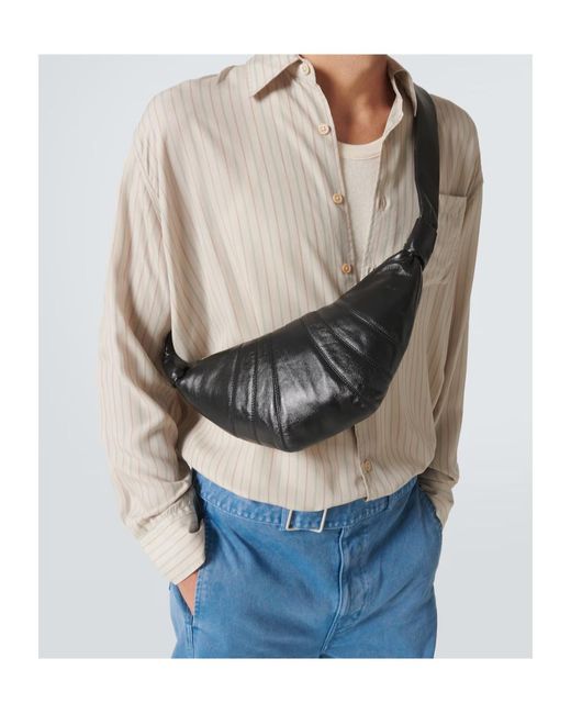 Lemaire Black Croissant Small Shoulder Bag for men