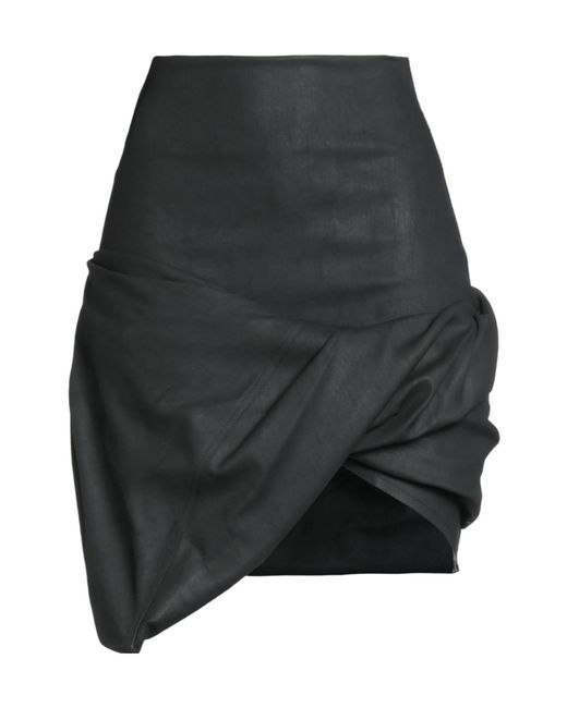 Rick Owens Gray Asymmetrical Denim Skirt