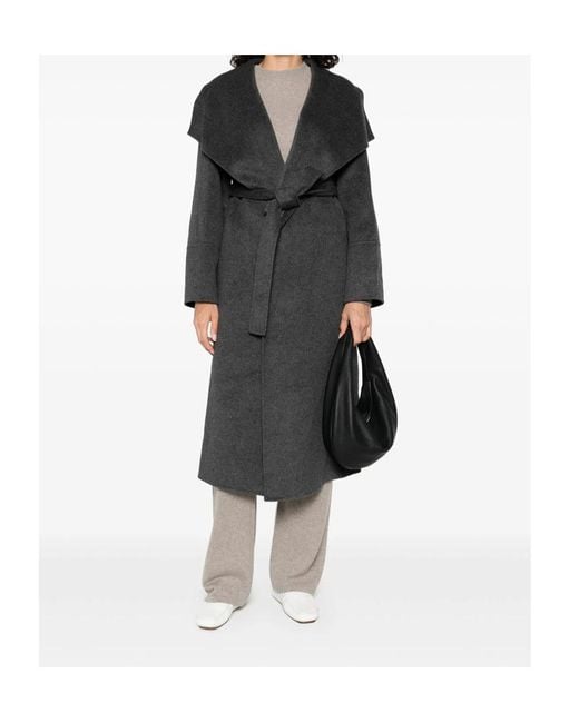 Soft Goat Gray Belted Coat
