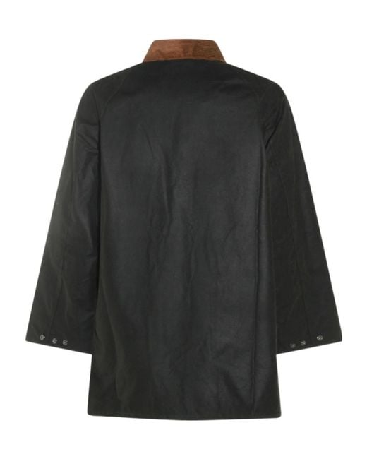 Barbour Black Oversized Solway Waxed Jacket for men