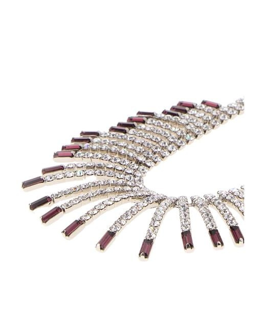 Alessandra Rich White Metal Necklace