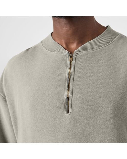 Maison Margiela Gray Quarter Zip Fleece Top for men