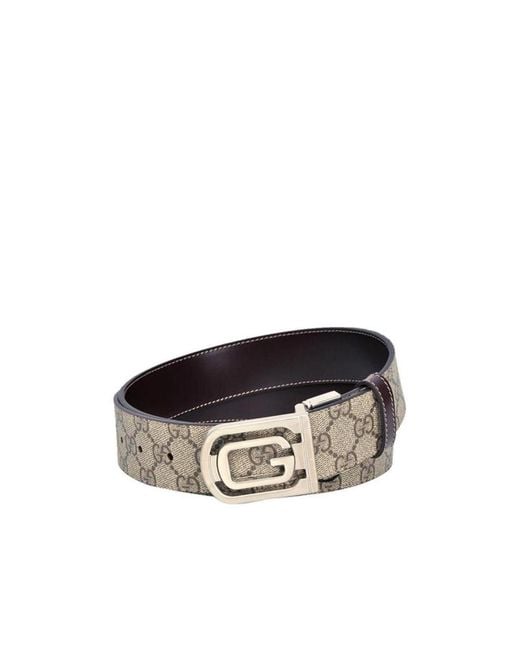 Gucci White Classical Printed Double-Sided Belt for men