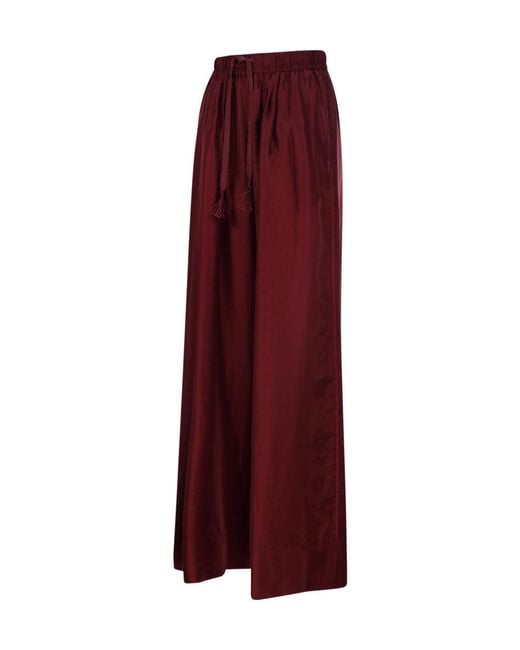Forte_forte Red Elastic Waist Casual Pants