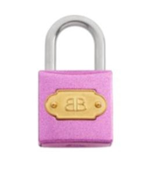 Balenciaga Pink Bb Padlock Shaped Charm