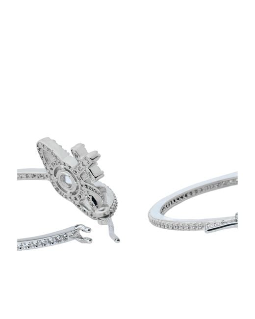 Vivienne Westwood White Olympia Embellished Hoop Earrings
