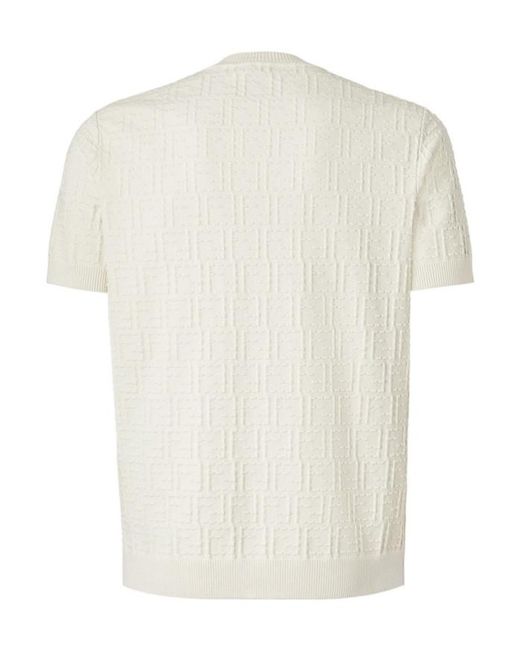 Fendi White Ff Selleria Crewneck Pullover for men