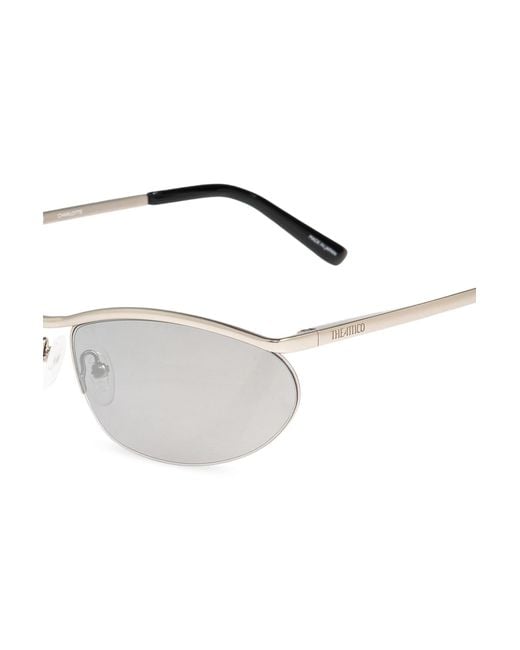 The Attico White Letter Detail Sunglasses