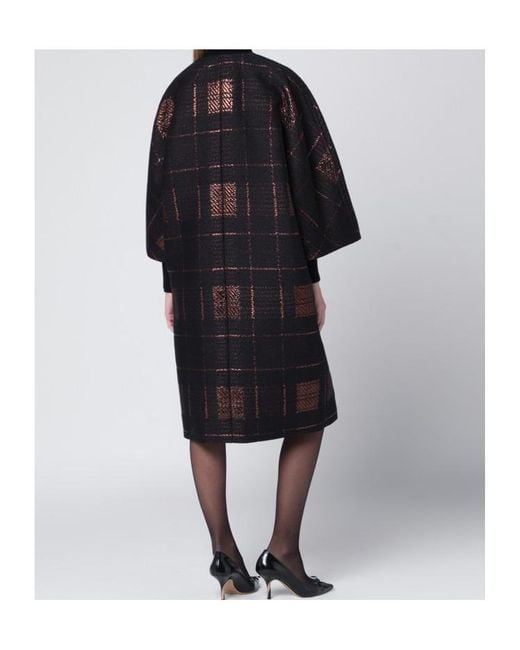 Max Mara Multicolor Atelier Lamé Jacquard Coat