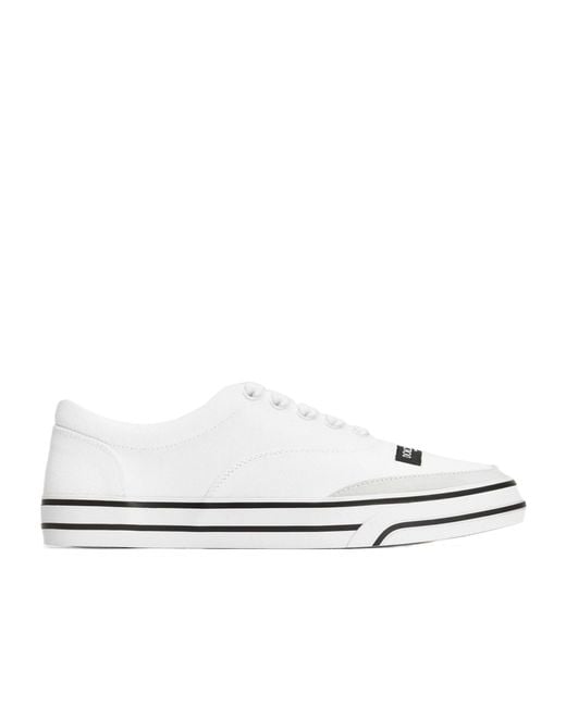 Dolce & Gabbana White Sailing Canvas Low-Top Sneakers