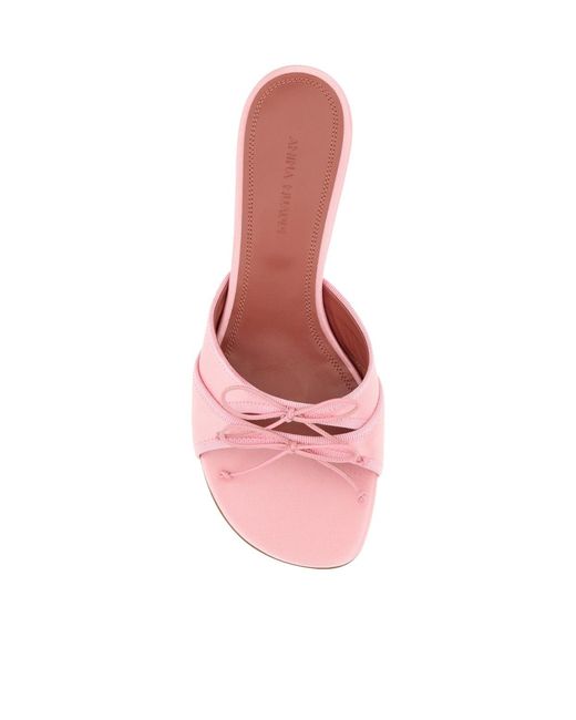 AMINA MUADDI Pink Round-Toe High-Heeled Sandals