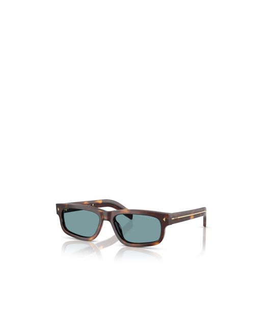 Prada Blue Eyewear Rectangular Frame Sunglasses for men