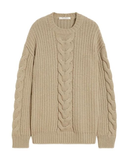 Max Mara Natural Crewneck Knitted Jumper
