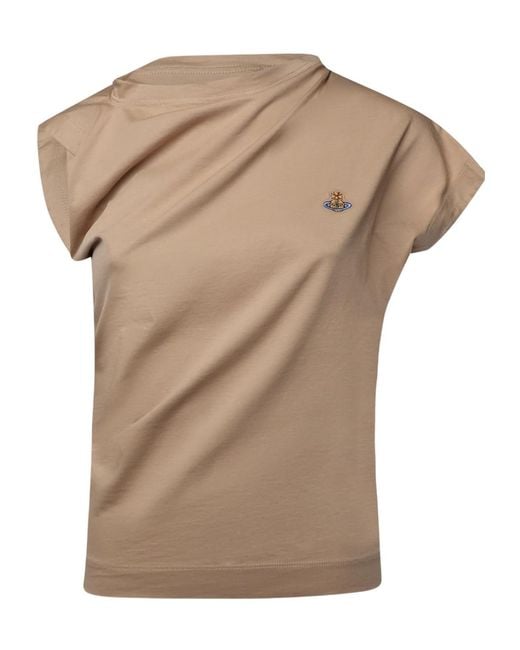 Vivienne Westwood Natural Asymmetric Short-Sleeved T-Shirt