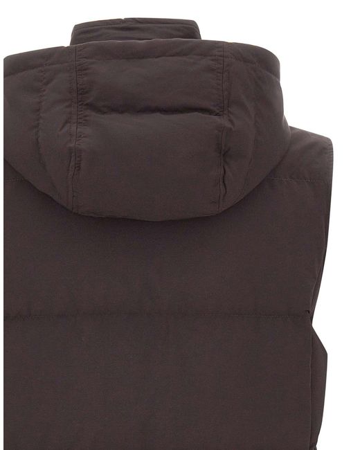 Eleventy Brown Hooded Vest for men