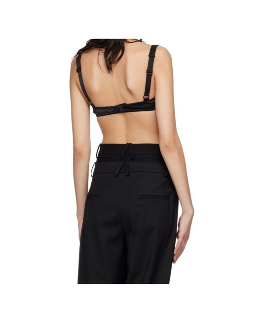 Dolce & Gabbana Black Conical Cups Satin Balconette Bra