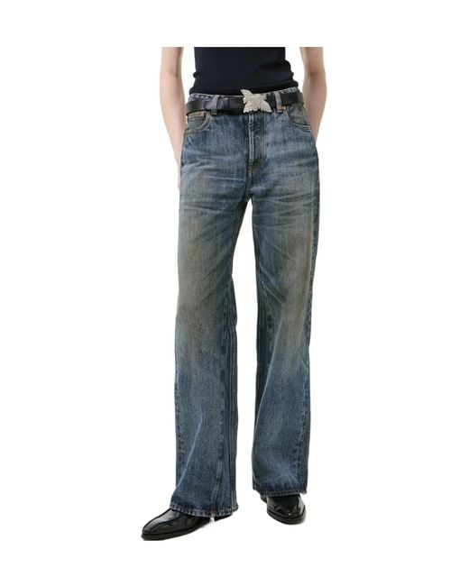 Our Legacy Blue Treble Cut Wide-Leg Jeans