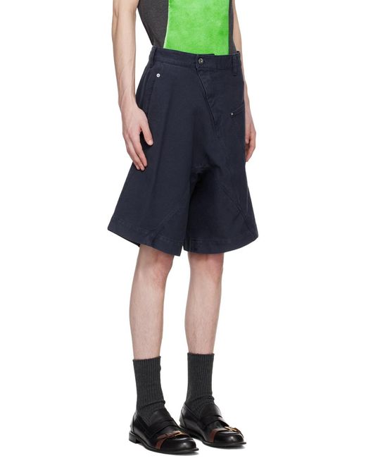 J.W. Anderson Blue Jw Anderson Knee-Length Twisted Bermuda Shorts for men
