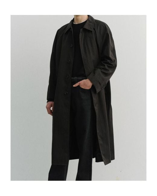 DUNST Black Buttoned Coat for men