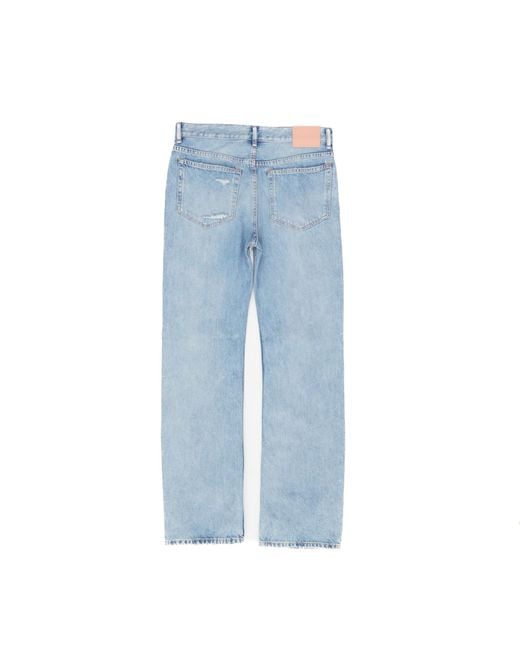 Acne Blue Logo-Patch Distressed Jeans