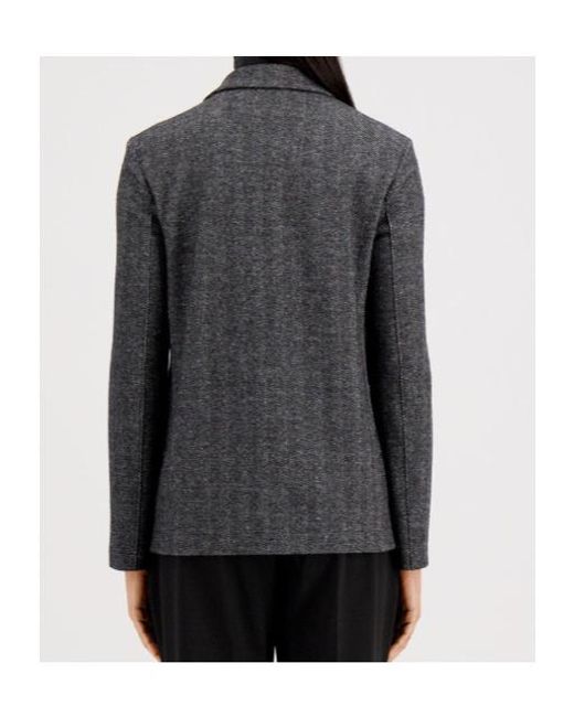 Harris Wharf London Black Herringbone-Pattern Wool Jacket