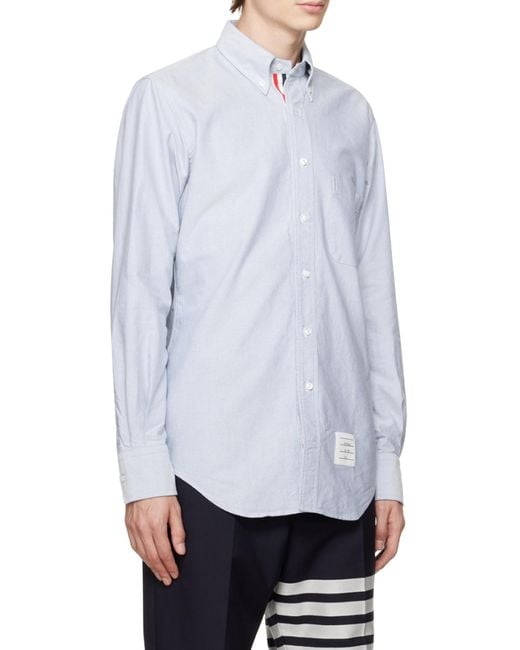Thom Browne Blue Oxford Shirt for men
