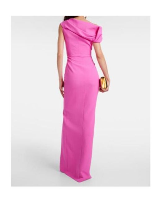 Safiyaa Pink Dara Crepe Gown