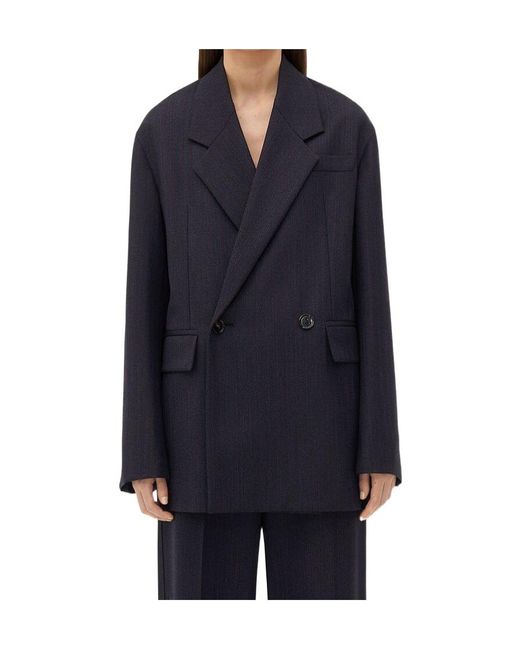 Bottega Veneta Blue Striped Belted Jacket