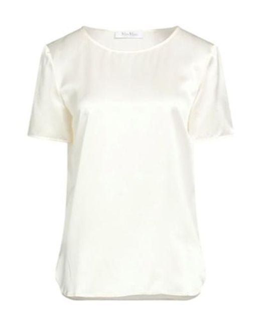 Max Mara White Short-Sleeved With A Round Neck