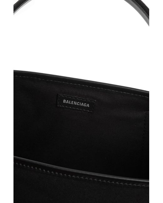 Balenciaga Black Small Cabas Logo Print Tote Bag