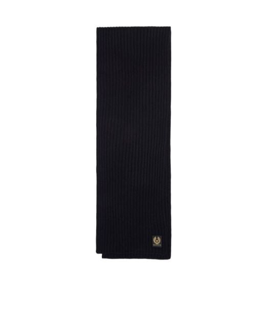 Belstaff Blue Watch Ribbed Scarf for men