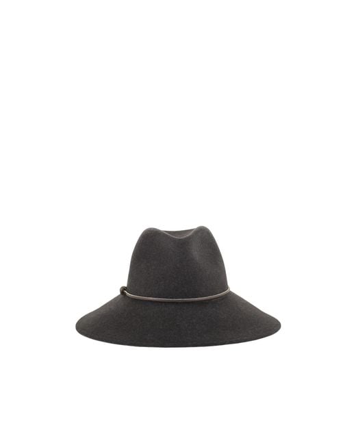 Peserico White Bead-Embellished Wide-Brim Hat