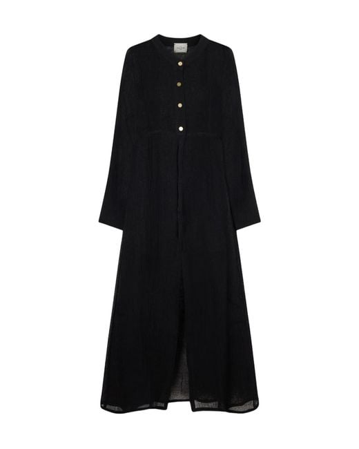 LeKasha Black Linen Maxi Dress