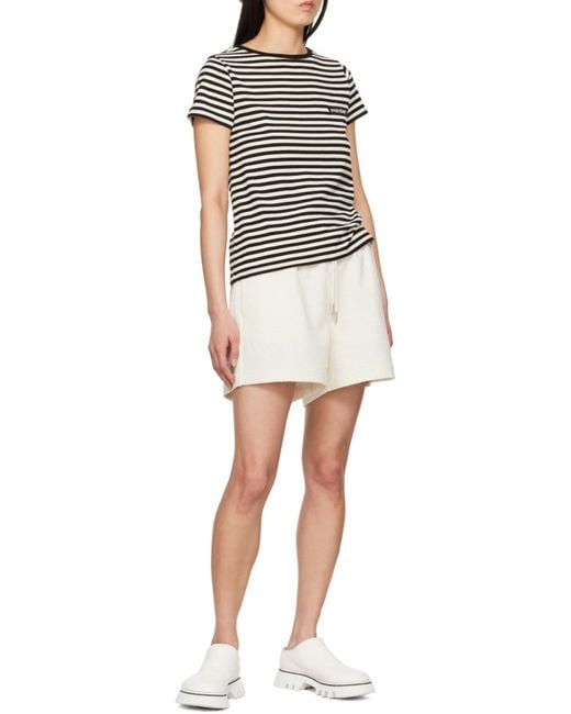 Moncler White Logo Patch Drawstring Shorts