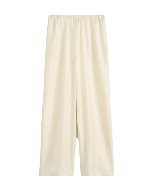 Totême  White Wide-Leg Casual Pants