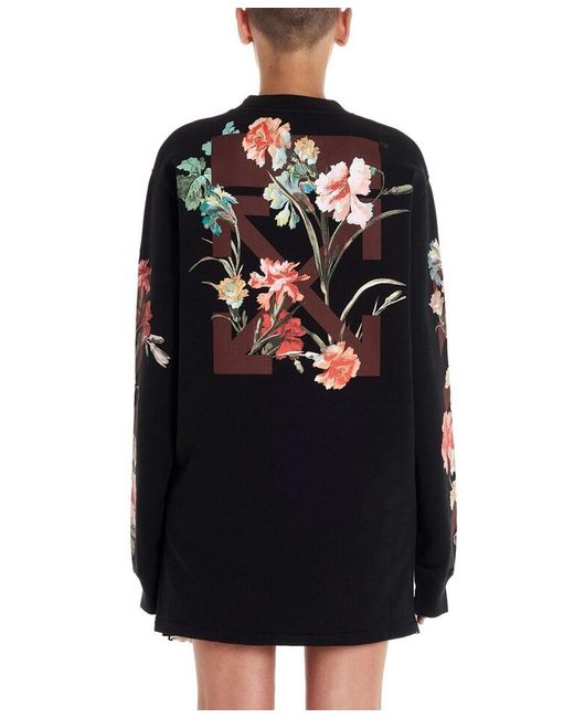 Off-White c/o Virgil Abloh Black Flower Printed Dress