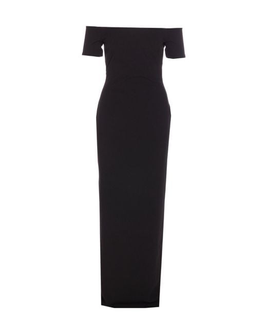 Solace London Black London Nile Off-Shoulder Long Dress