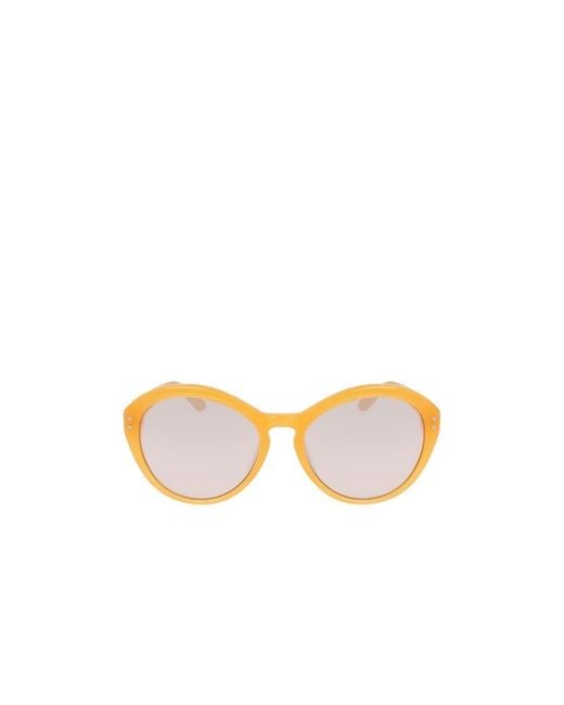 Calvin Klein Metallic Round Frame Sunglasses