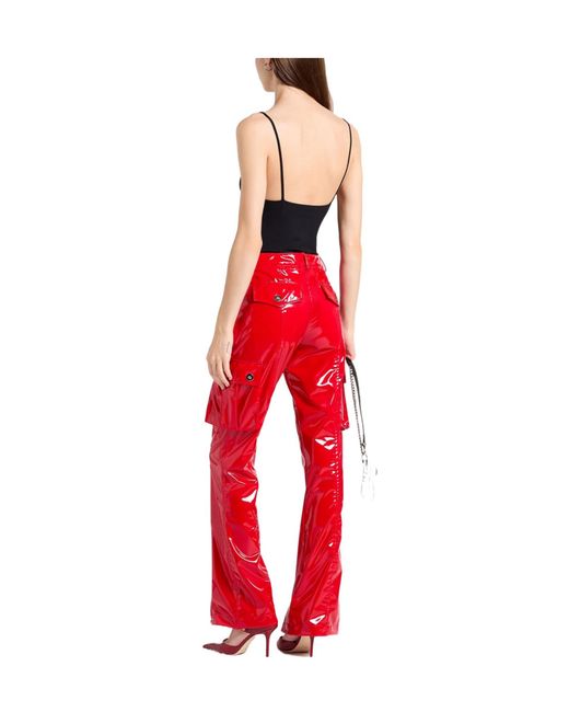 Dolce & Gabbana Red Solid Color Cargo Pants
