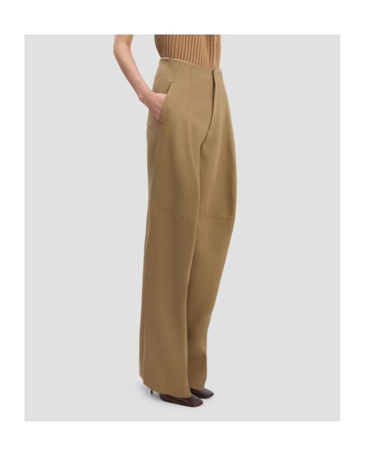 Victoria Beckham Green Straight-Leg Pleated Trousers for men