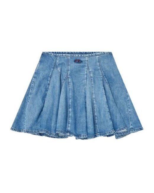 DIESEL Blue De-Spiki-S Short Pleated Skirt