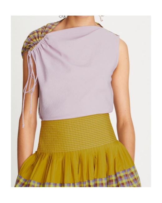 Tory Burch Pink Veronica Plaid Check Blouse