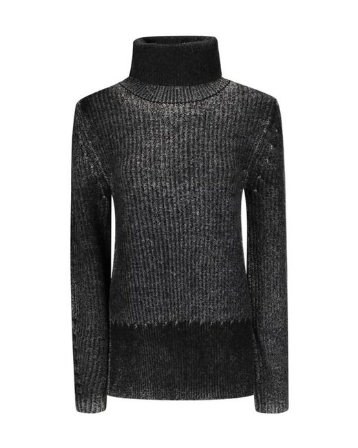 Acne Black Wool Blend Turtleneck