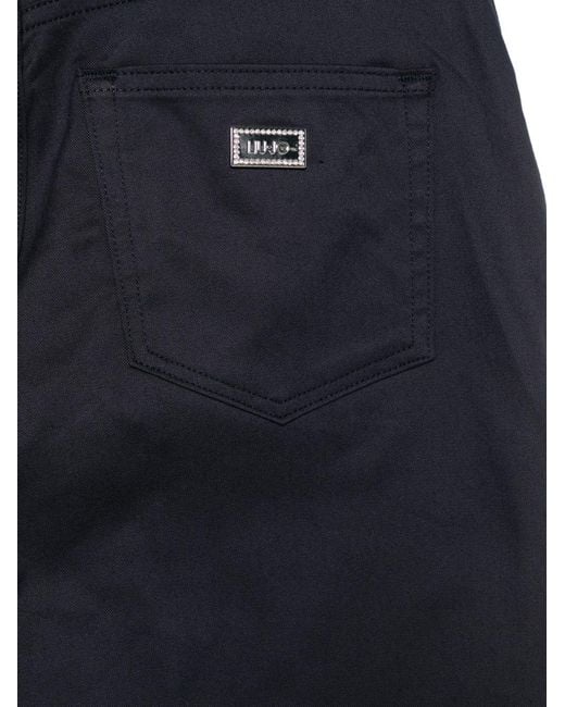 Liu Jo Blue Logo Patch Trousers