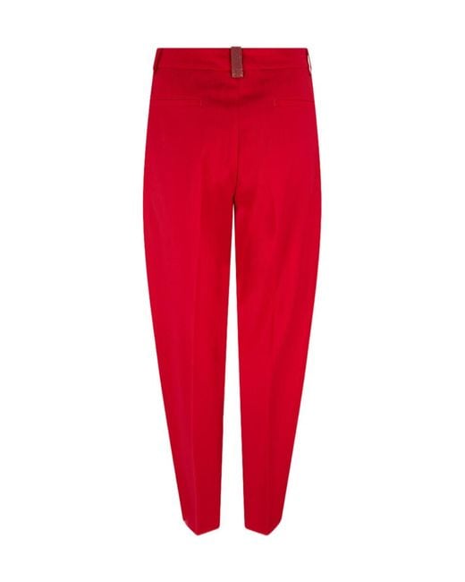 Fabiana Filippi Red Casual Pants With Belt Loops