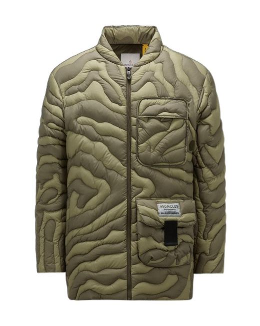 Moncler Green Peano Short Down Jacket for men