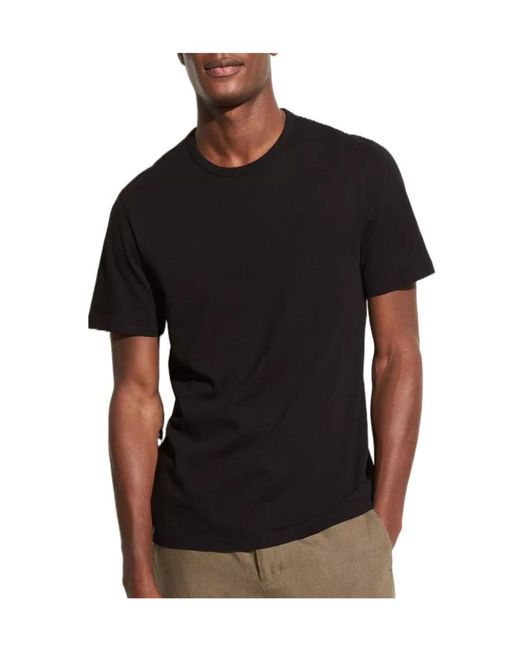 Vince Black T-Shirt With Round Neck And Short Sleeves for men