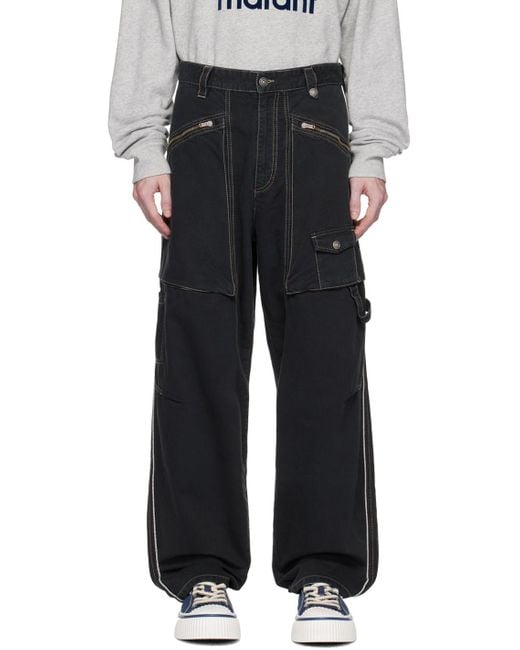 Isabel Marant Black Paciane Straight-Leg Parker Pants for men