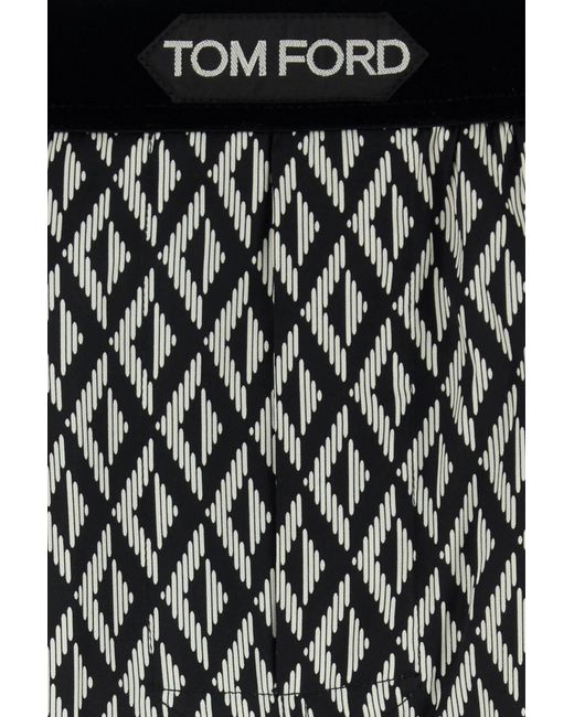 Tom Ford Gray Logo Detail Printed Trousers for men