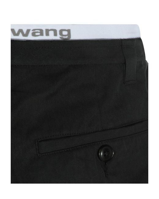 Alexander Wang Black Logo Waistband Pleated Shorts